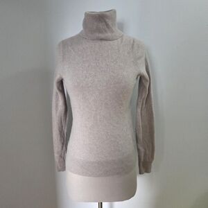 Saks Fifth Avenue Cashmere Gray Turtleneck Sweater Medium